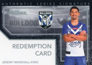 2022 NRL Traders - Authentic Signatures Black Redemption #ASB03 Jeremy Marshall-King Front